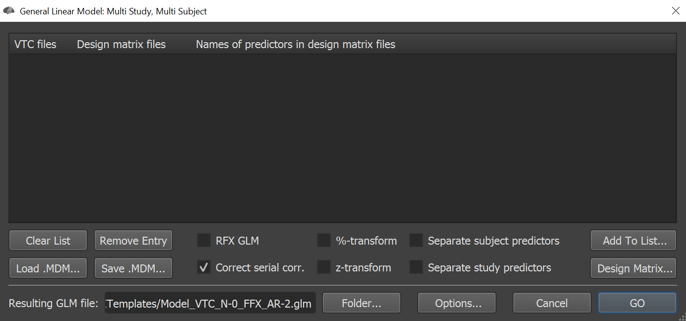 Fixed Effects Analysis (FFX)